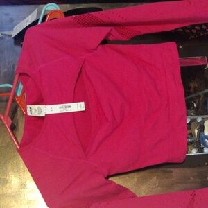 Small PINK long sleeve crop top